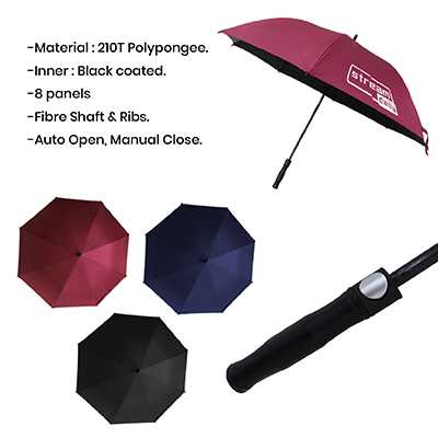 27" Auto-Open Inner Black Coated Quality Golf Big Umbrella 10
